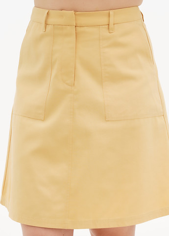 Бежевая кэжуал однотонная юбка Tom Tailor колокол