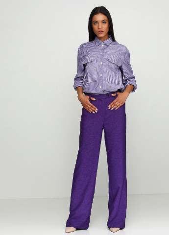 Фиолетовые кэжуал демисезонные палаццо брюки Jhiva