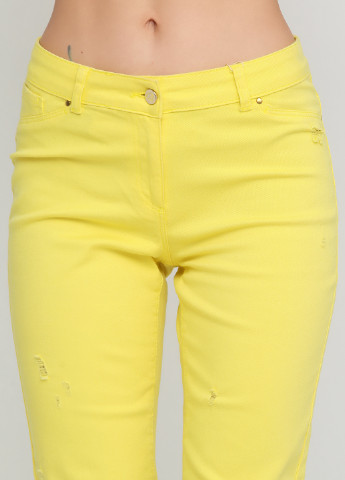 Желтые джинсовые демисезонные брюки Sassofono