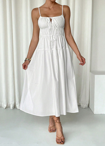 Білий кежуал сукня SHEIN однотонна