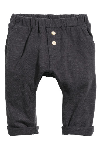 Грифельно-серые кэжуал демисезонные брюки с высокой талией H&M