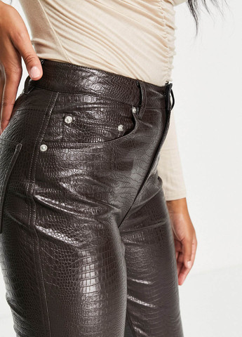 Темно-коричневые кэжуал демисезонные прямые брюки Asos