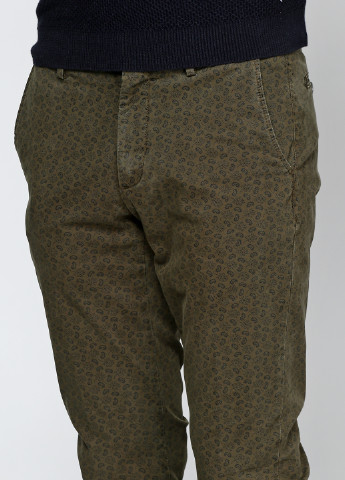 Хаки кэжуал демисезонные прямые брюки Massimo Dutti