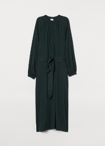 Темно-зеленое кэжуал платье а-силуэт H&M