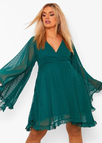 Зелена кежуал плаття, сукня Boohoo однотонна