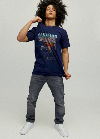 Темно-синяя футболка мужская YAPPI