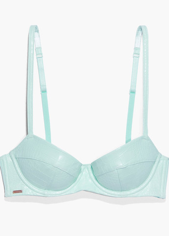 Блакитний балконет бюстгальтер Rihanna з кісточками поліуретан, екошкіра