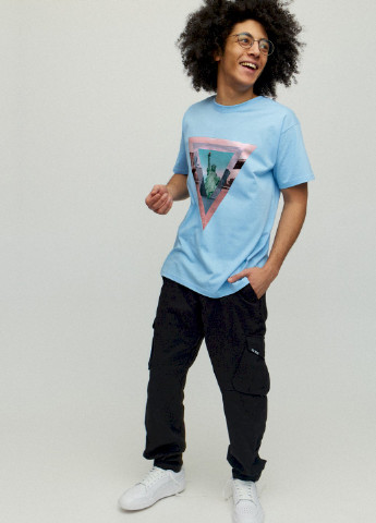 Блакитна футболка чоловіча YAPPI