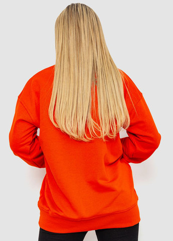 Свитшот Ager - Прямой крой однотонный оранжевый кэжуал, спортивный хлопок - (278802928)