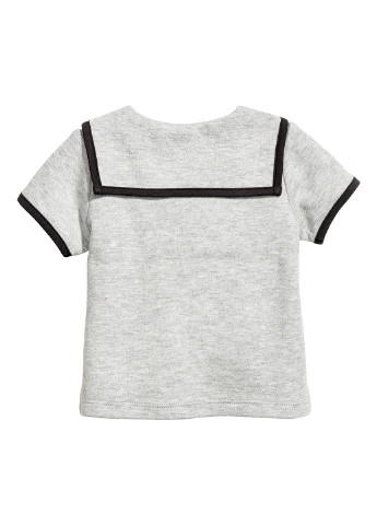 Сіра літня футболка з коротким рукавом H&M