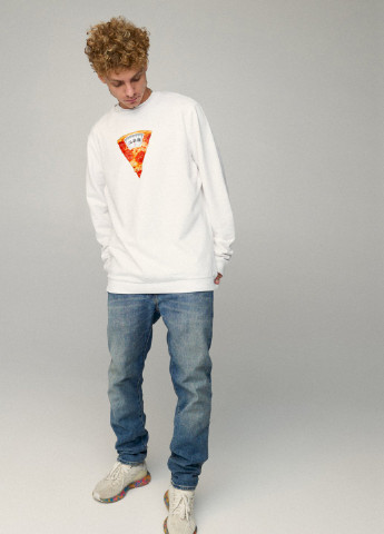 Белый світшот чоловічий oversize /no flis/ YAPPI рисунок (254557744)