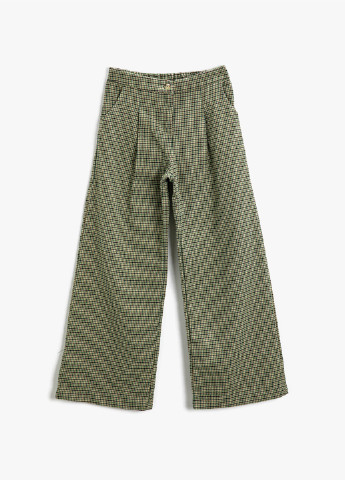 Зеленые кэжуал демисезонные палаццо брюки KOTON