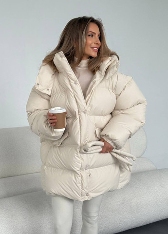 Молочна зимня куртка куртка-трансформер No Brand