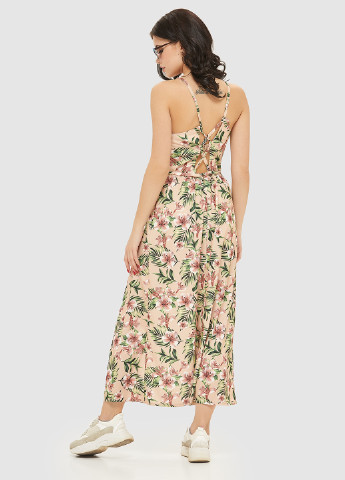 Пудровое кэжуал платье а-силуэт MN с цветочным принтом