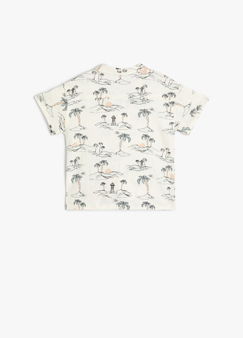 Молочная кэжуал рубашка с рисунком KOTON