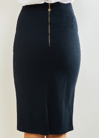 Темно-синяя офисная однотонная юбка Alvina с высокой талией