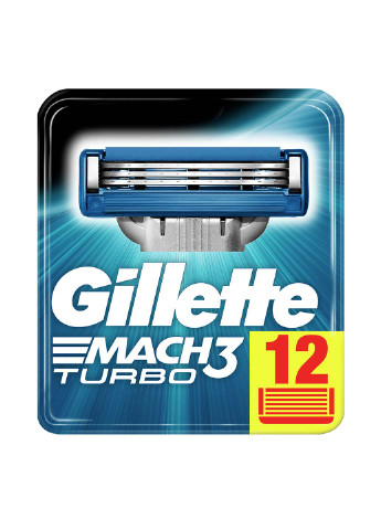 Картриджі для гоління Mach 3 Turbo (12 шт.) Gillette (17071733)