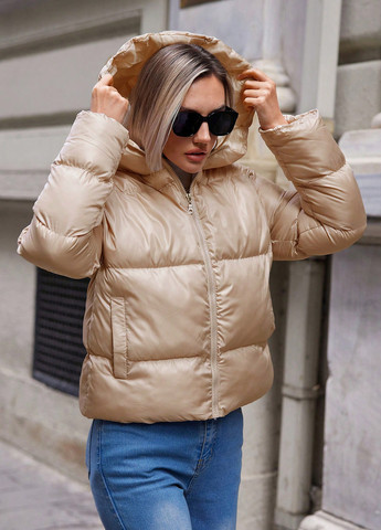 Светло-бежевая зимняя куртка SHEIN