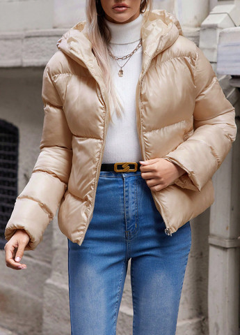 Светло-бежевая зимняя куртка SHEIN