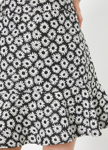 Черная кэжуал цветочной расцветки юбка KOTON