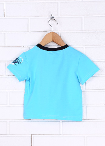 Голубая летняя футболка с коротким рукавом Соня