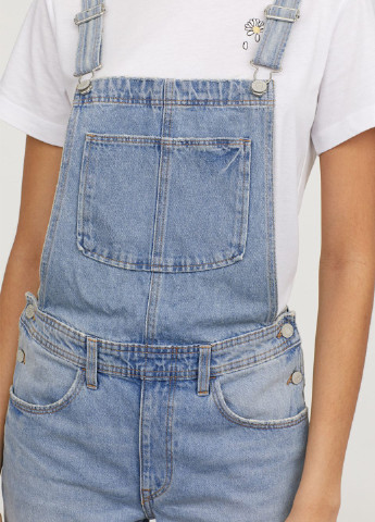Комбінезон H&M комбінезон-брюки однотонний блакитний джинсовий бавовна