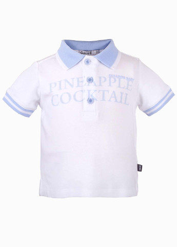 Белая детская футболка-поло для мальчика Gulliver baby с надписью