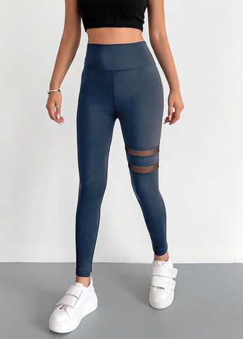 Серо-синие демисезонные леггинсы SHEIN