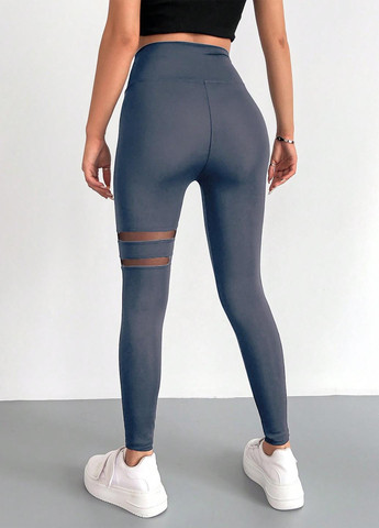 Серо-синие демисезонные леггинсы SHEIN