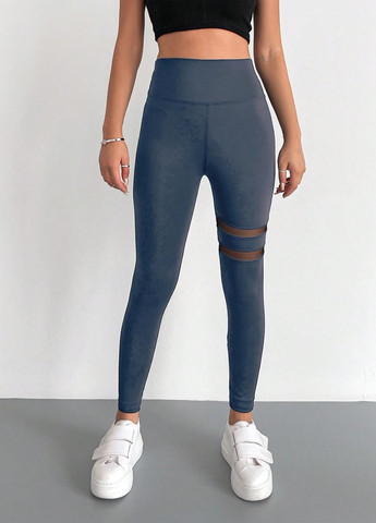 Серо-синие демисезонные леггинсы SHEIN