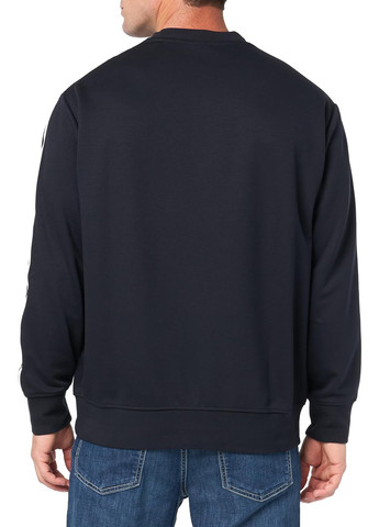 Синий свитшот Armani Exchange полоска вышивка (302688657)