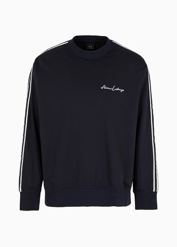 Синий свитшот Armani Exchange полоска вышивка (302688657)