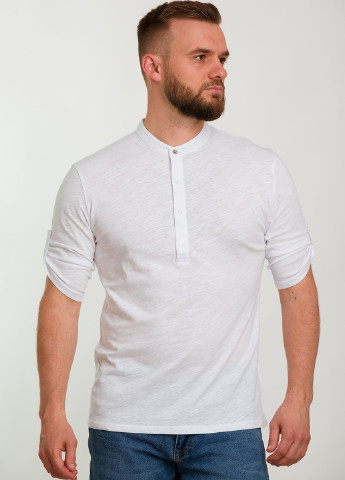 Белая кэжуал рубашка меланж Trend Collection