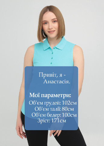 Голубой женская футболка-поло Greg Norman однотонная
