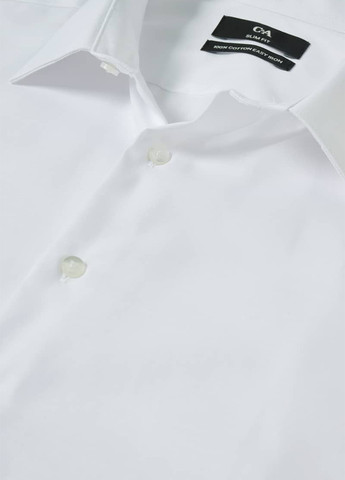 Белая классическая, кэжуал рубашка однотонная C&A