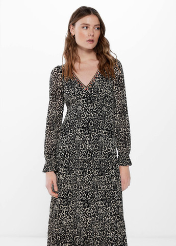 Черное кэжуал платье в стиле ампир Springfield с цветочным принтом