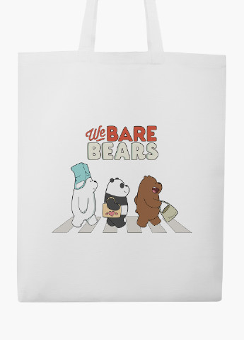 Еко сумка шоппер біла Вся правда про ведмедів (We Bare Bears) (9227-2666-WT-2) екосумка шопер 41*35 см MobiPrint (219151230)