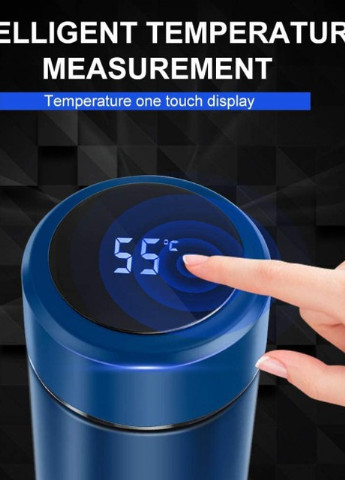 Розумний термос з термометром і дисплеїм, 500 мл синій More (253856159)
