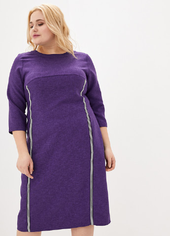 Фиолетовое кэжуал платье футляр Jhiva однотонное