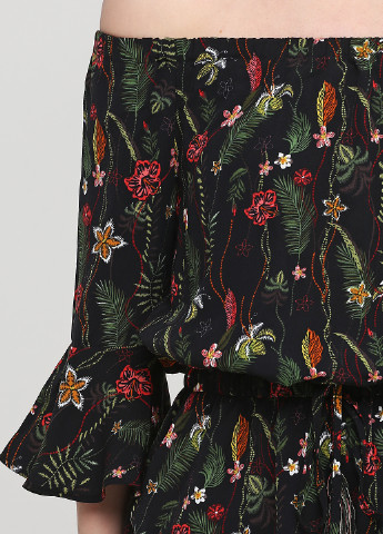 Комбинезон Vero Moda комбинезон-шорты цветочный чёрный кэжуал полиэстер