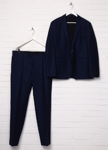 Темно-синій демісезонний костюм (піджак, брюки) з довгим рукавом Bagozza