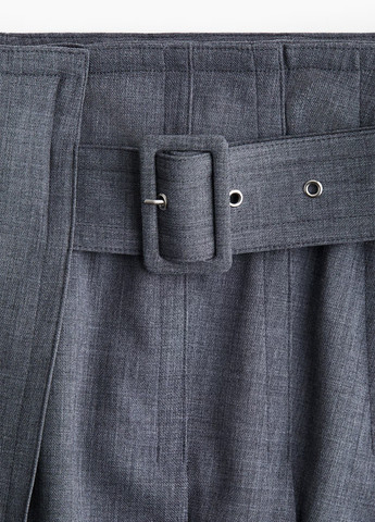 Серая офисная, кэжуал меланж юбка H&M на запах, а-силуэта (трапеция)