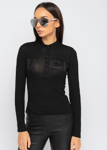 Черная женская футболка-поло Richmond с надписью
