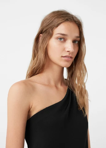 Черное вечернее платье Mango однотонное