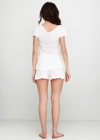 Белый демисезонный комплект (футболка, шорты) Mariposa
