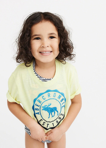 Салатова літня футболка з коротким рукавом Abercrombie Kids