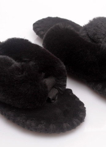 Черные тапочки Family Story с мехом
