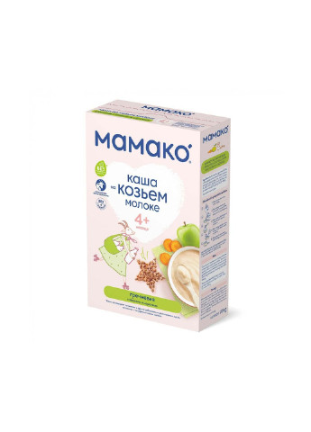 Дитяча каша молочна гречана з яблуком та морквою на козячому молоці 200 (1105400) MAMAKO (254084535)