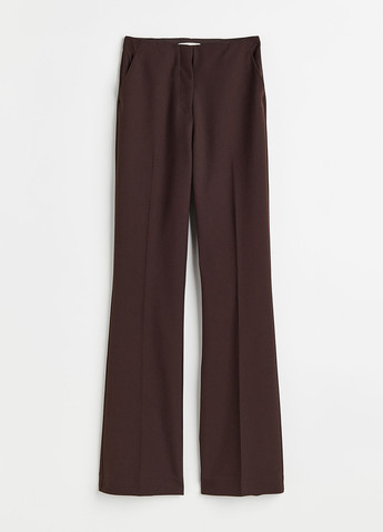 Темно-коричневые кэжуал демисезонные клеш брюки H&M