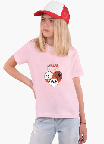 Розовая демисезонная футболка детская вся правда о медведях (we bare bears)(9224-2669) MobiPrint